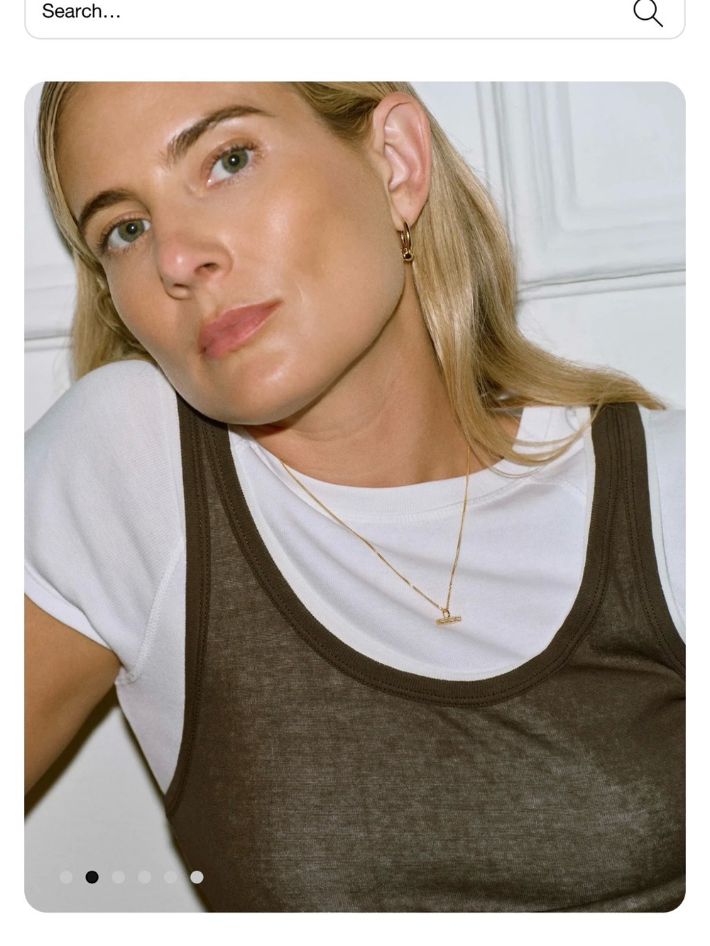 Missoma Lucy Williams TBar Stone Pendant Necklace - Picture 3 of 5